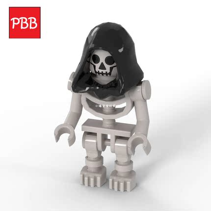 小积木颗粒死神帽子30381零件人仔穿戴兜帽风帽头饰配件LDD-98011