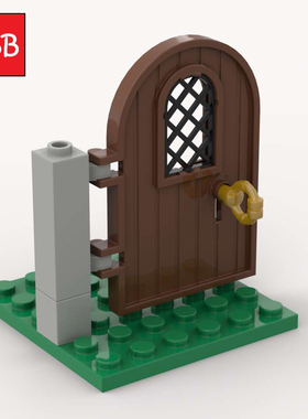 小积木颗粒1x4x6中古木门兼容64390+94161+30046场景房屋大门零件