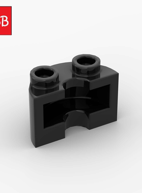 小积木颗粒1x2x1半圆柱体68013稀有零件1/2 2x2通孔圆柱圆形配件