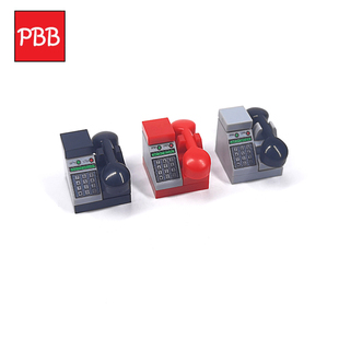 小积木颗粒电话摆件MOC办公座机印刷件面板3040零件人仔用品配件