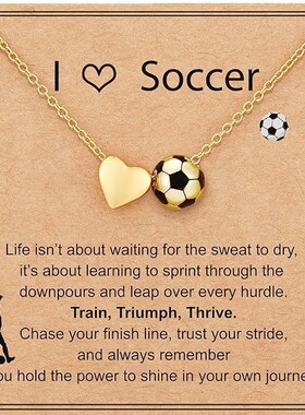 亚马逊新款爱心篮球项链运动风排球棒球锁骨链时尚友谊吊坠饰品