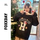 冬季 FOXXDAY甜酷花标·秋冬季 圆领宽松型印花卫衣ins保暖加绒韩版