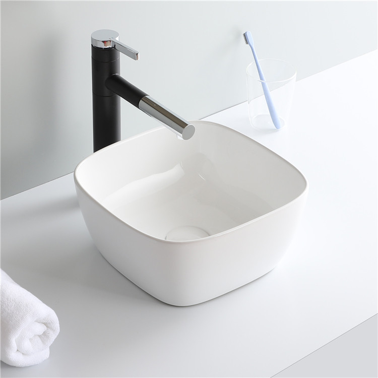 小尺寸台上盆阳台陶瓷洗手盆小户型家用小号加深洗脸盆哑光黑面盆