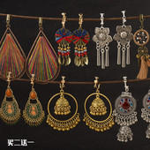 波西米亚民族风饰品复古铃铛高级感夸张长款 耳环无耳洞耳夹耳饰女