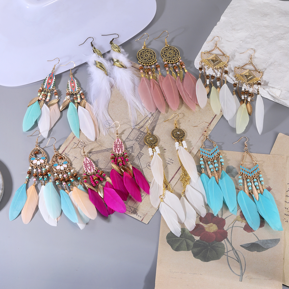 旅拍度假民族风超仙耳环耳夹