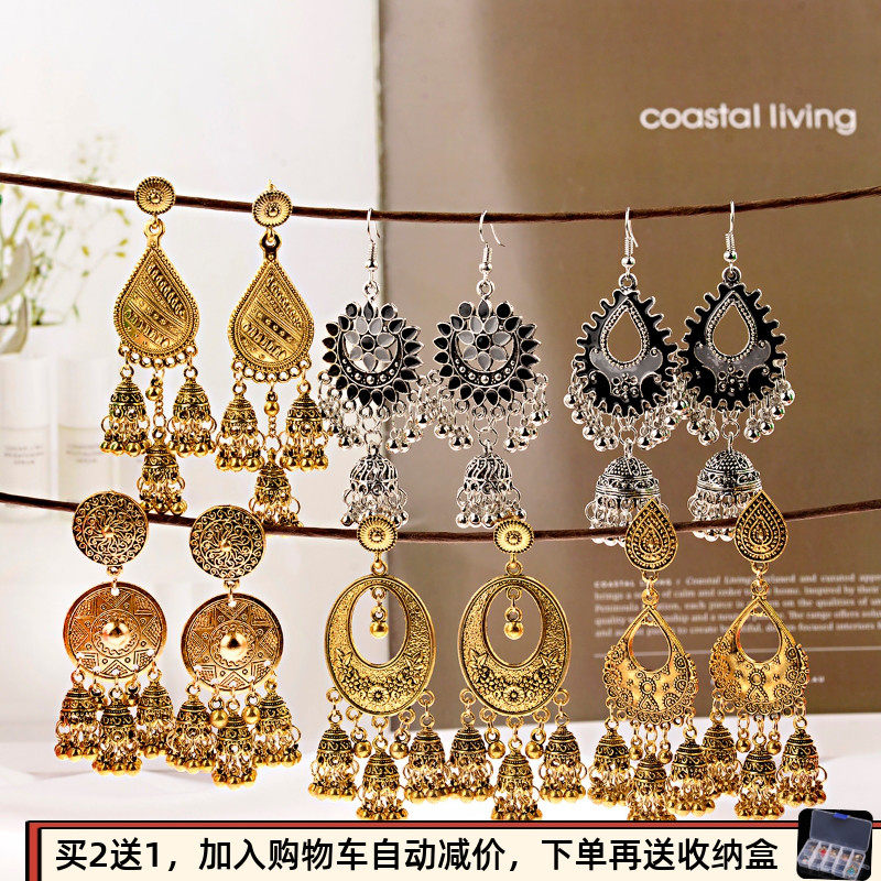 波西米亚风夸张流苏耳环买二送一
