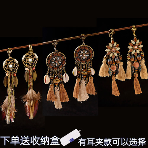 民族风耳环高级感耳夹无耳洞女