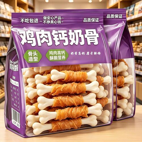 狗狗零食鸡肉绕钙奶骨磨牙棒幼犬专用比熊宠物训练奖励泰迪高钙