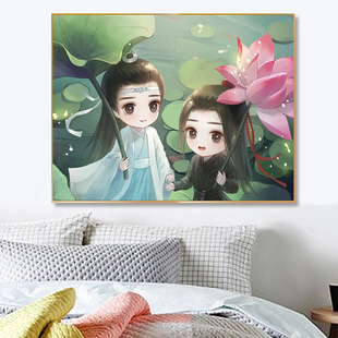 钻石画2026新款陈情令忘羡满钻卡通动漫点贴钻十字绣小幅卧室竖版