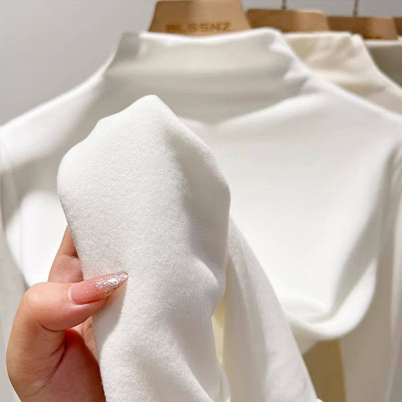 2026春装双面德绒半高领打底衫女长袖加厚保暖白色上衣内搭T恤潮,女装/女士精品,T恤,淘宝优惠券,粉丝福利购,淘宝优惠卷