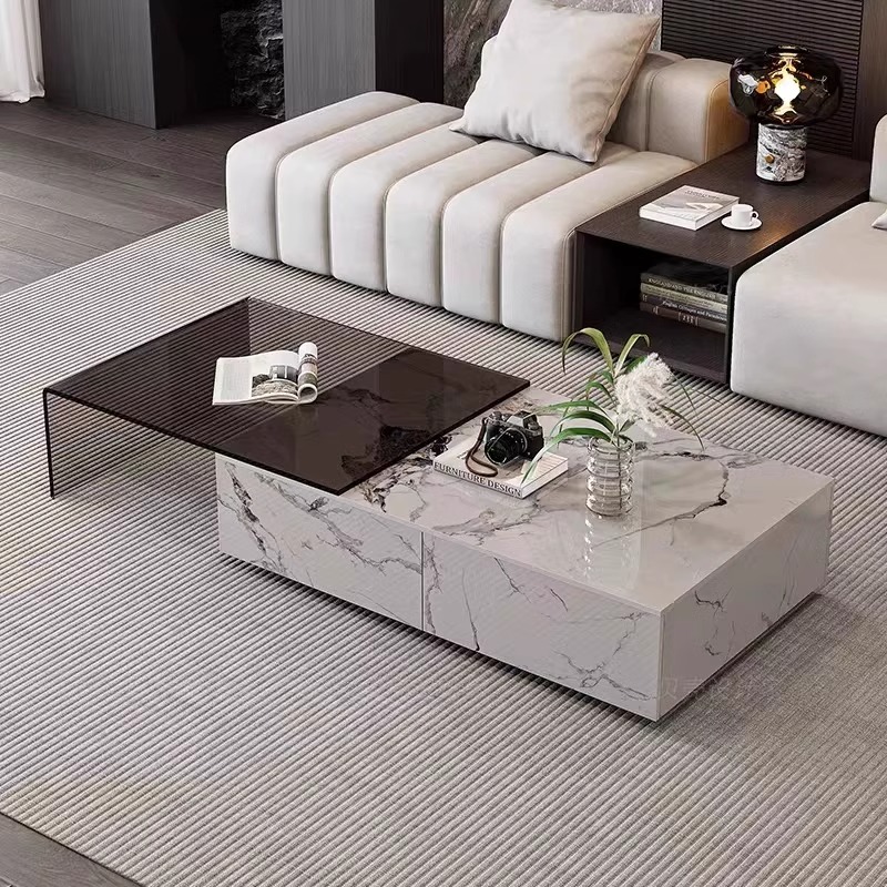 岩板钢化玻璃茶几高级感厂家直销