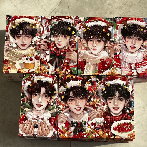 【漫改圣诞节】时代少年团明信片圣诞系列饭制小卡七个人周边