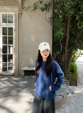 Peanut 花生糖 复古软糯加厚麻花毛衣秋冬新款韩版宽松显瘦针织