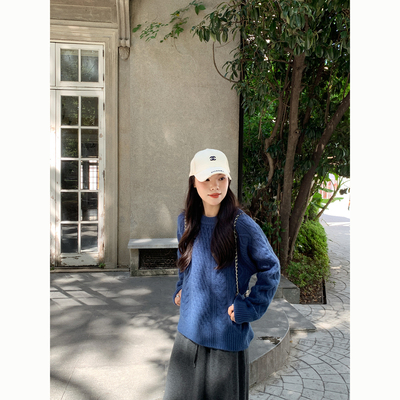 Peanut 花生糖 复古软糯加厚麻花毛衣秋冬新款韩版宽松显瘦针织