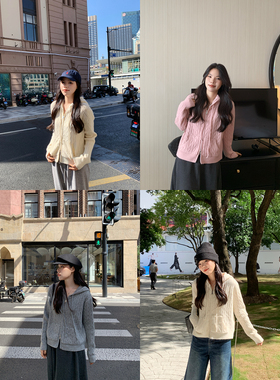 Peanut 花生糖 羊毛麻花双拉链连帽毛衣秋冬新款休闲百搭针织衫