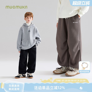 衛(wèi)褲 男兒童 潮牌雙色傘兵褲 運(yùn)動(dòng)褲 冬季 加絨百搭 子休閑束腳褲