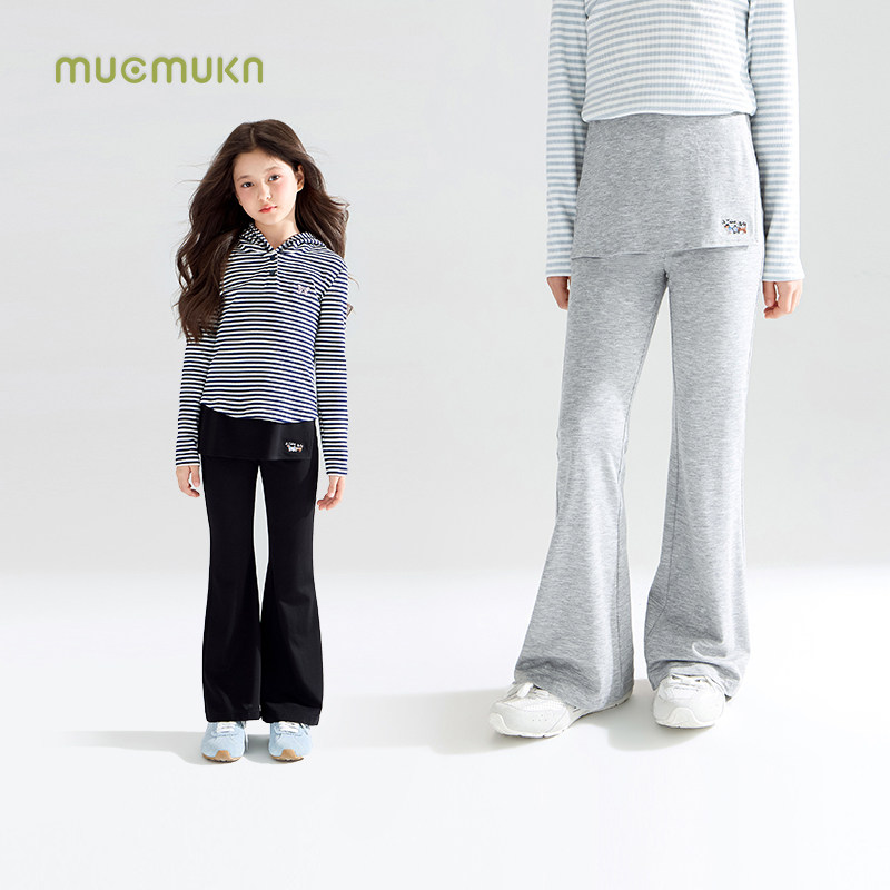 MUCMUKN【轻软柔柔裤】假两件喇叭裙裤轻柔一体裤腊肠狗新女童图片