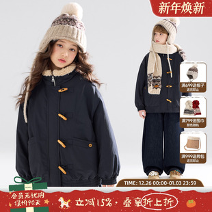 MUCMUKN 质感牛角扣北欧风3M新雪丽棉外套男女童冬新 瑞士雪屋