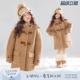 女童 毛织牛角扣64%羊毛呢大衣保暖外套冬新款 MUCMUKN 卷毛小熊
