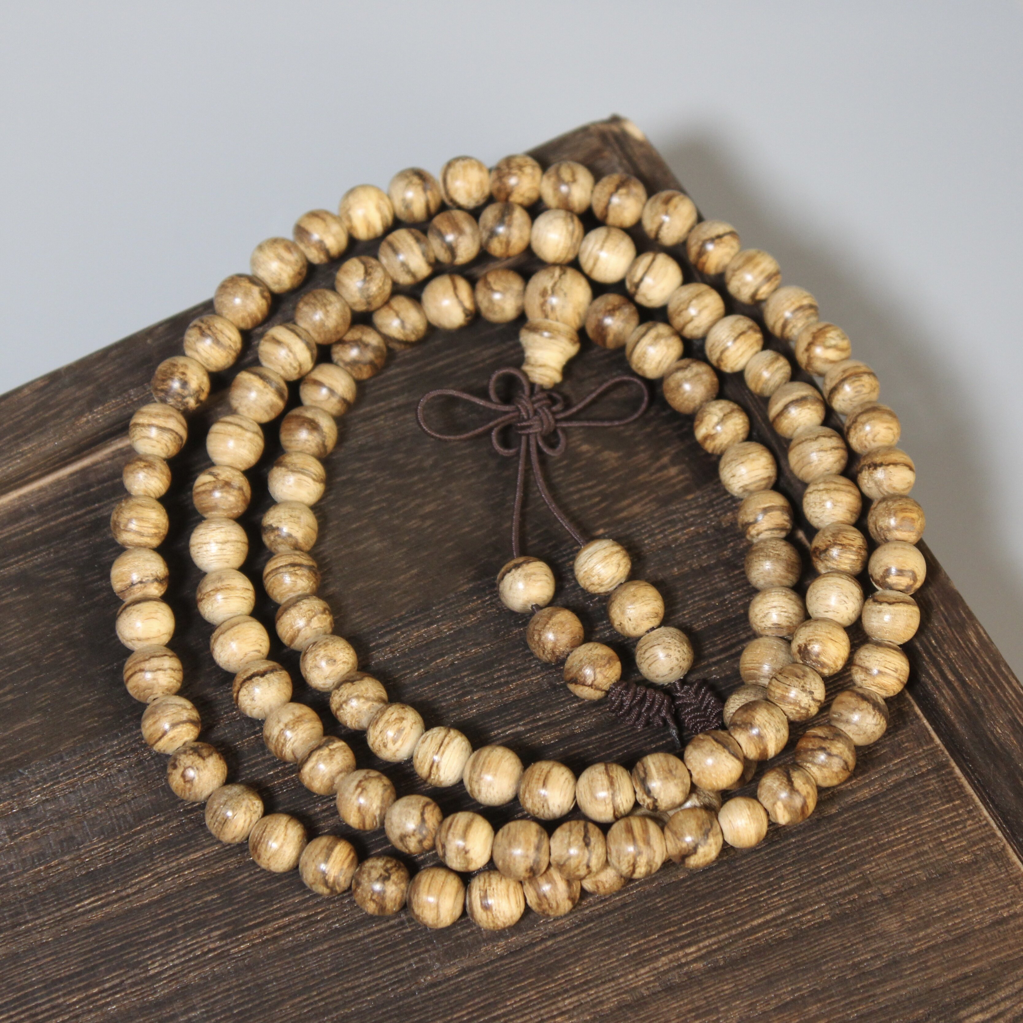 达拉干虎斑纹沉香6mm*108念珠手链手串 12g 高端国风手串