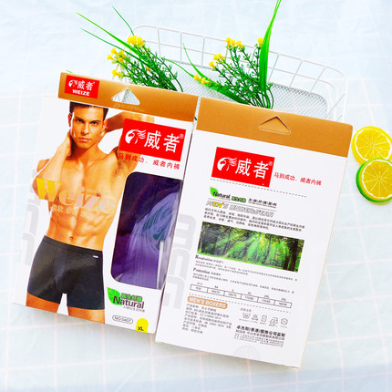 2条威者男士内裤青年性感中腰纯色平角裤透气柔软囊袋运动短裤头