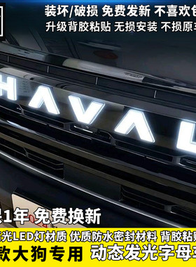 24款一代大狗发光车标中网流光