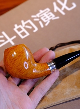 意大利Pascucci帕斯库奇手工石楠木烟斗q3级火焰纹河豚斗