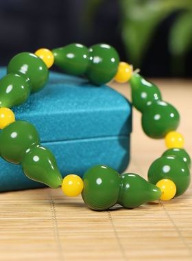 天然和田玉葫芦手链男女款碧玉手串玉坠玉石项链珠宝山料男女款