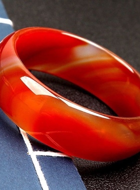 加宽红玛瑙手镯  天然玛瑙玉石新款正品玉髓手镯加厚包邮