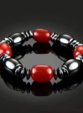 天然太赫兹手串融冰祛湿能量石磁疗手链钛核磁圆珠单圈手串男女款