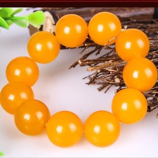 天然正品 新疆和田米黄玉手链金丝玉戈壁玉圆珠手串男女情侣手链