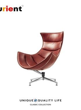 Furient创意设计师家具 lounge chair/弯板进口真皮休闲会客椅