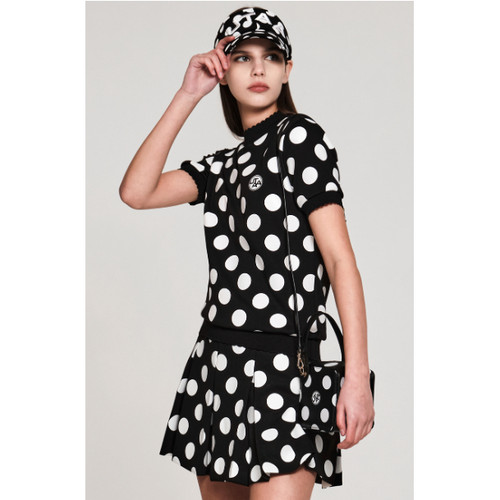 韩国代购UTAA 高尔夫球服26年SS女士高领波点短袖上衣UF2TSF725