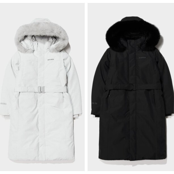 韩国正品代购 EIDER25年FW女士长款毛领鹅绒服防水防风DWW24511