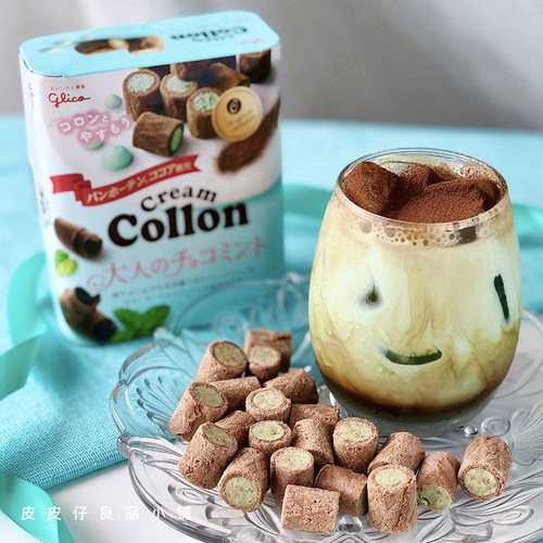 2盒包邮 日本glico格力高Collon巧克力薄荷奶油蛋卷迷你夹心饼干