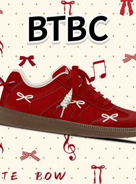 BTBC【蝴蝶结】2025年秋季新品原创休闲鞋厚底增高软底百搭板鞋