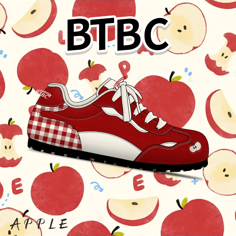 BTBC【个人品牌！格子元素+红苹果！~原创小红鞋 德训鞋！】