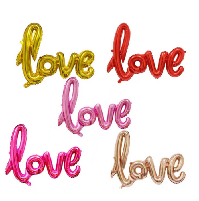七夕情人节大小号连体LOVE字母造型铝膜气球派对生日布置婚房装饰