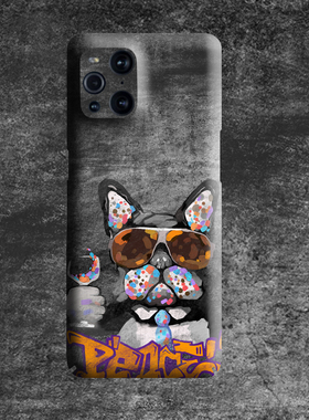 适用于Find x3pro手机壳findx6pro简约findx3pro斗牛犬findx7灰色findx5创意findx7U夜光findx6硬壳find6pro