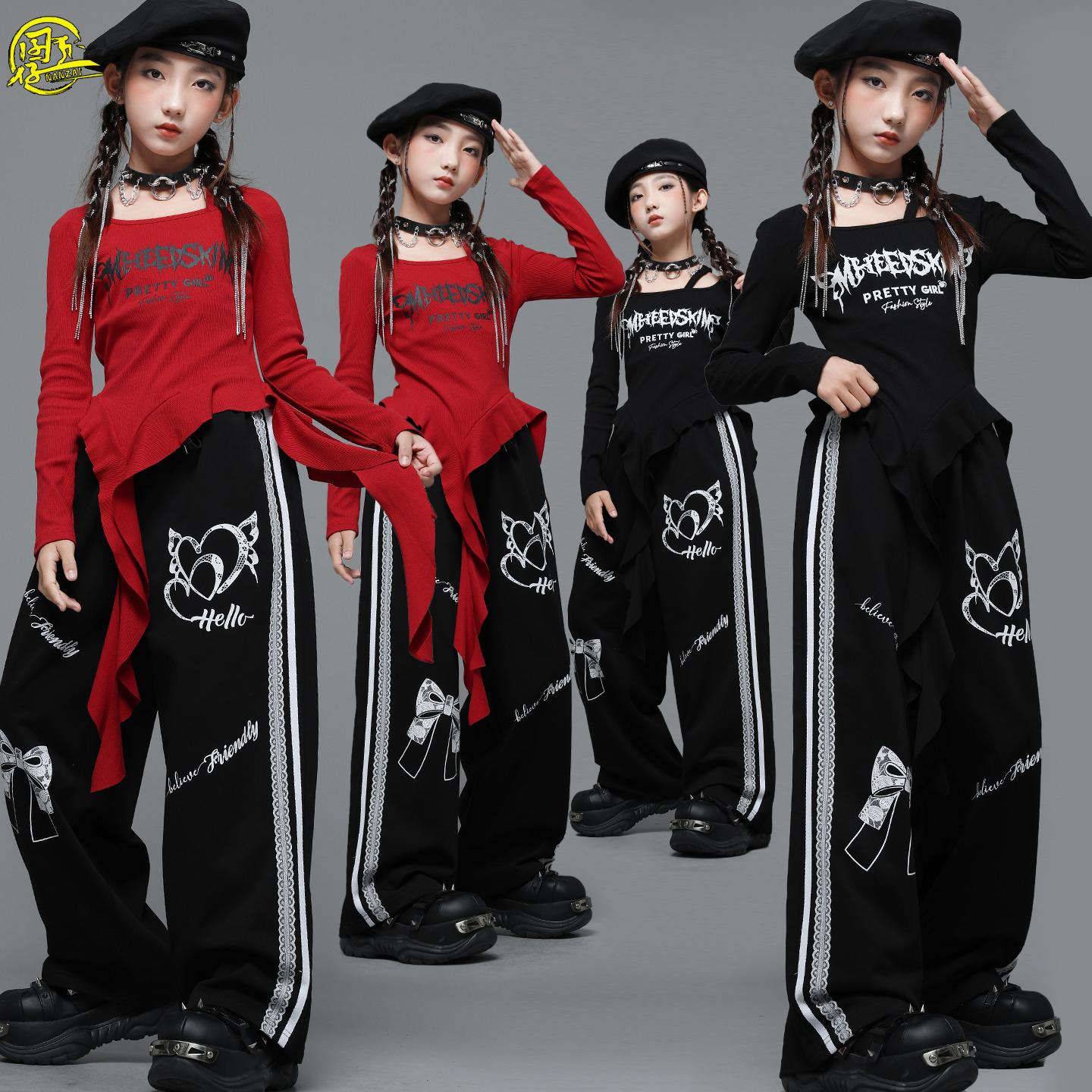 女童短款上衣jazz爵士舞走秀潮服