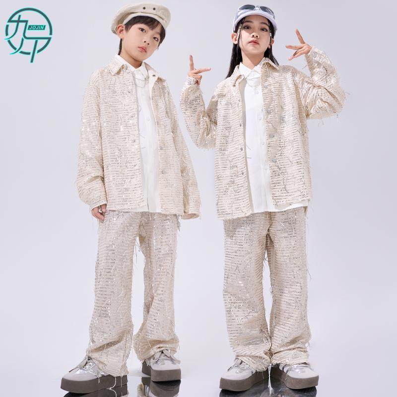 街舞儿童潮服男童嘻哈hiphop架子鼓演出服女童爵士舞现代舞服套装
