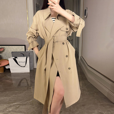 高级感卡其色风衣外套女