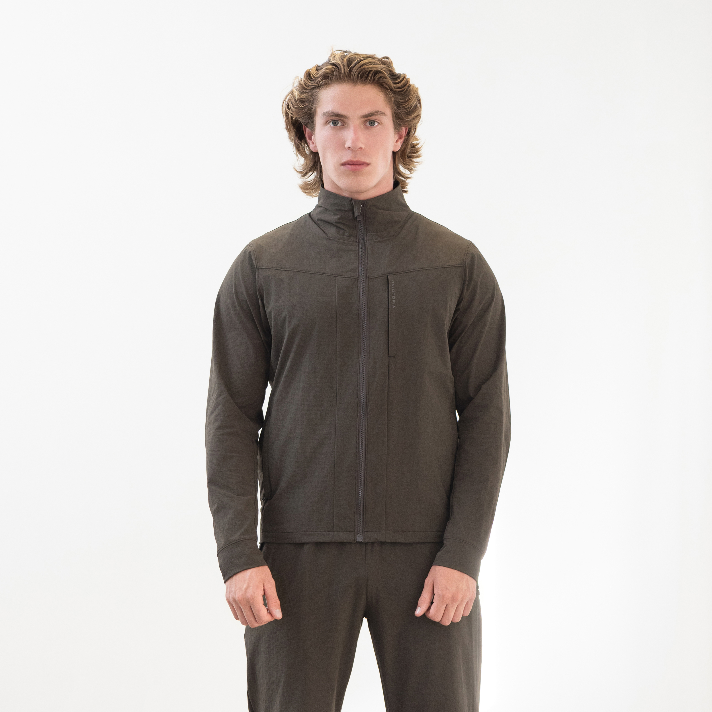 DRIOTOPIA2025秋冬新品小方格夹克男美式休闲外套跑步运动上衣