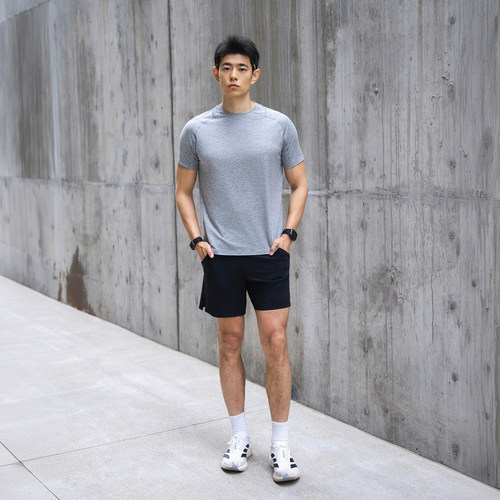 DRIOTOPIA2026夏季新品磨毛汗布短袖男弹力运动透气T恤速干健身服