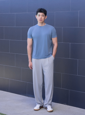 DRIOTOPIA2026春夏新品莫代尔紧身短袖男弹力透气修身运动T恤速干