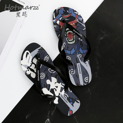 hotmarzz黑玛拖鞋新款夏季休闲室内外穿人字拖男士运动沙滩鞋