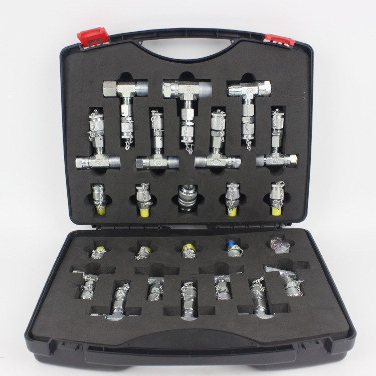 便携式检测维修液压测压表盒测试表液压泵压力表 三通接头挖掘机