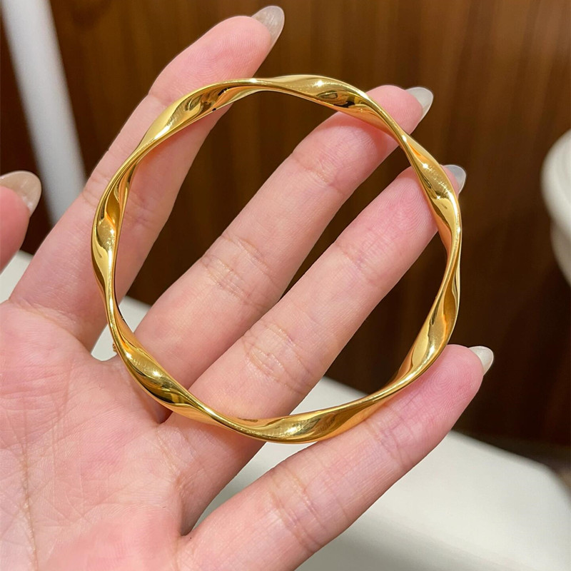 999黄金莫比乌斯环手镯金镯子女