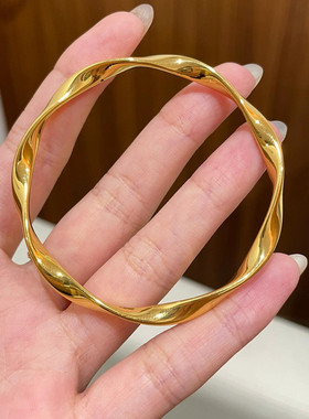 999黄金莫比乌斯环手镯金镯子女