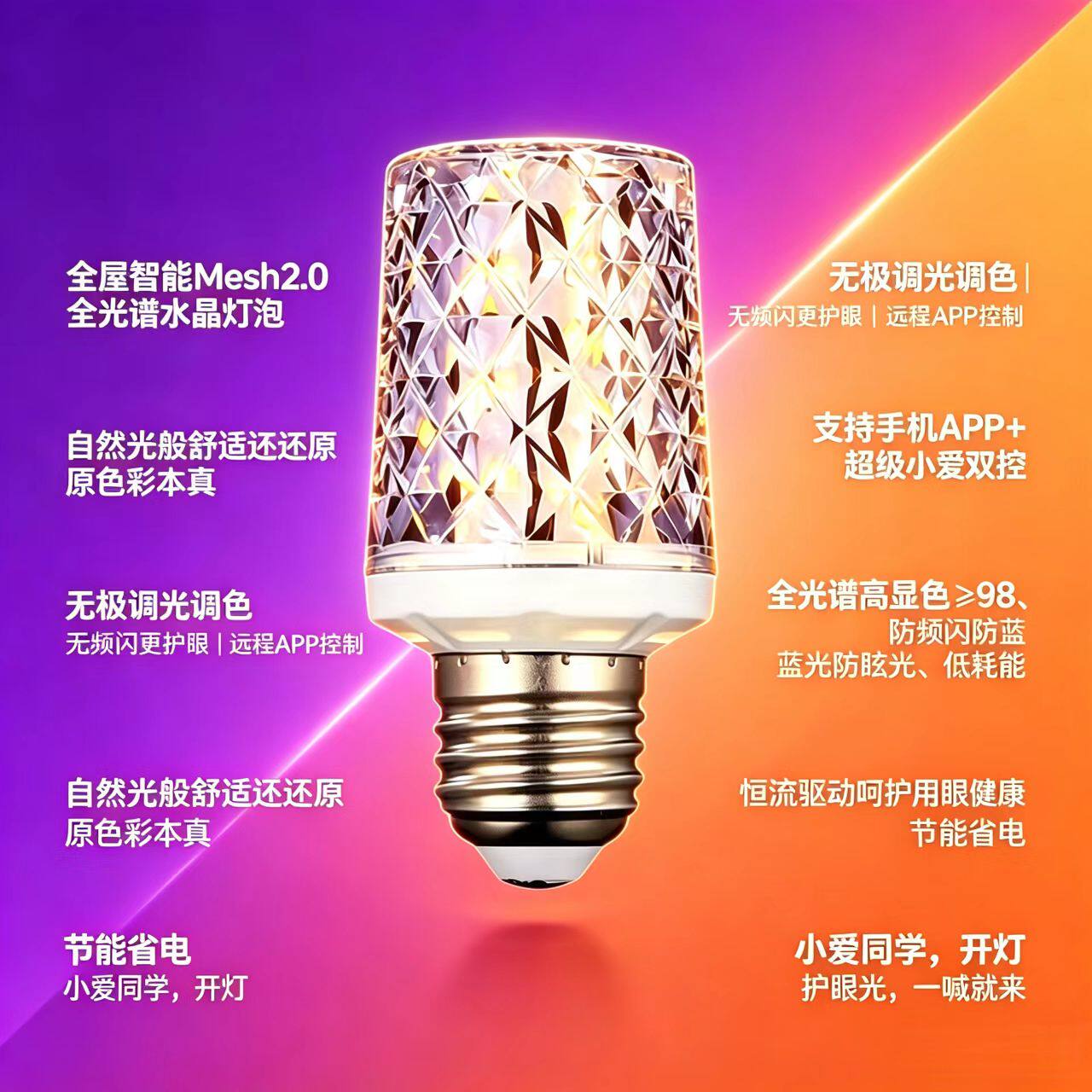 LED玉米灯e27家用节能无频闪天猫精灵智能语音高亮大功率三色变光